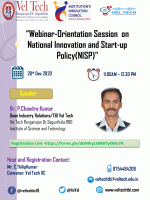 Webinar- Orientation Session on National Innovation and Start-up Policy (NISP) 2020 Webinar Poster